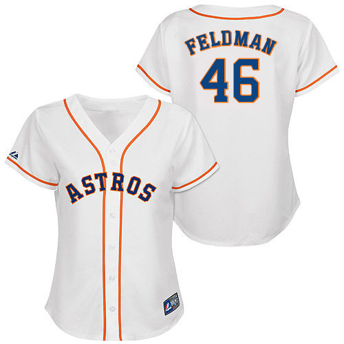 Scott Feldman #46 mlb Jersey-Houston Astros Women's Authentic Home White Cool Base Baseball Jersey